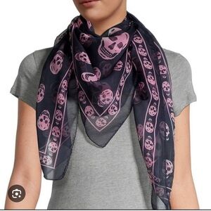 Alexander McQueen Blue and pink silk scarf